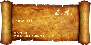 Lenz Aliz névjegykártya